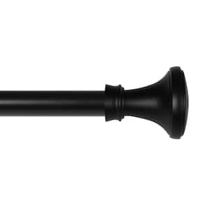 28 in. - 48 in. Adjustable Single Curtain Rod 5/8 in. Dia. in Matte Black with Trumpet finials