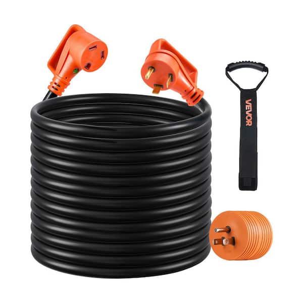 100 ft. 10AWG / 3C 30 Amps 125V RV Marine Extension Cord, Heavy Duty STW NEMA TT-30P Male NEMA TT-30R Female Plug