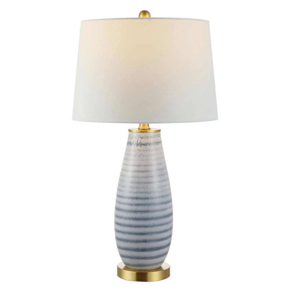 Eliana Coastal-Inspired Blue and White Ceramic Table Lamp