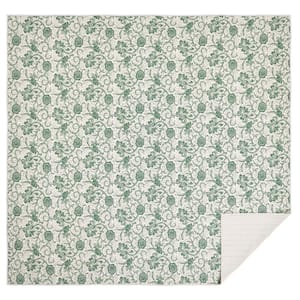 Dorset Green Floral Farmhouse King Cotton Quilt