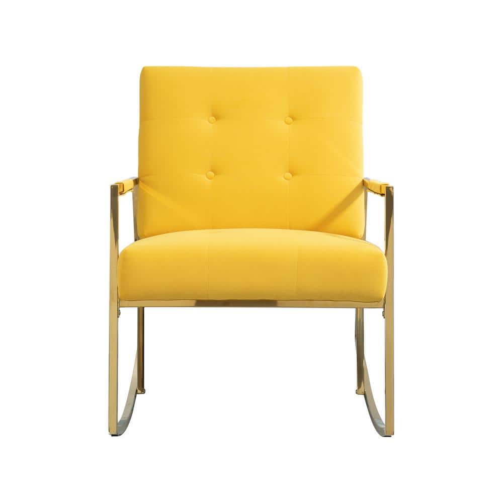Yellow Accent Chair, leisure rocking chair with Stainless steel feet GMH278 The Home Depot