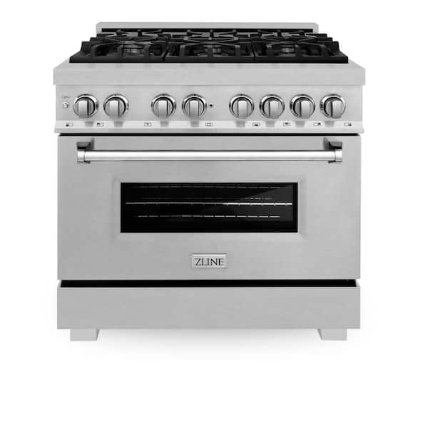 36 in. Legacy Dual Fuel Range with 6 Burner Cooktop and Electric Convection Oven in Satin Stainless Steel with Griddle