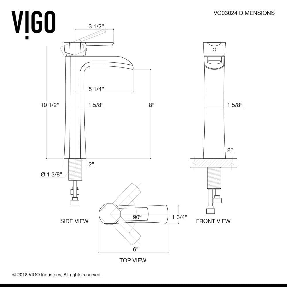 Niko Matte Black Brass Single Handle Vessel Faucet