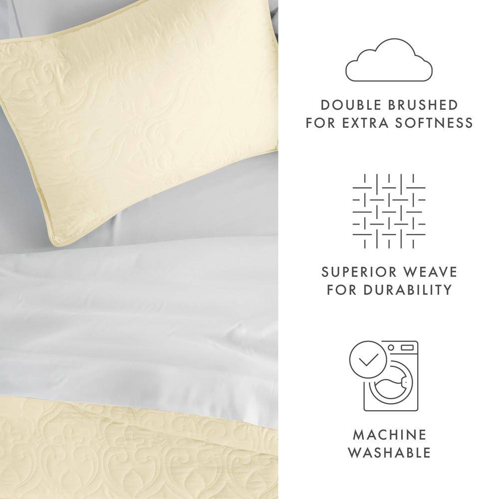 King Yellow Microfiber Quilted Coverlet Set