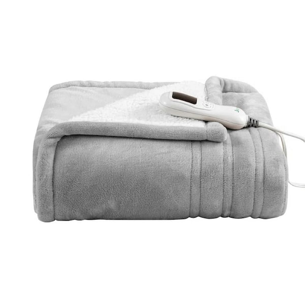 JEAREY Electric Heated Blanket Grey DRGTHKHDGray The Home Depot