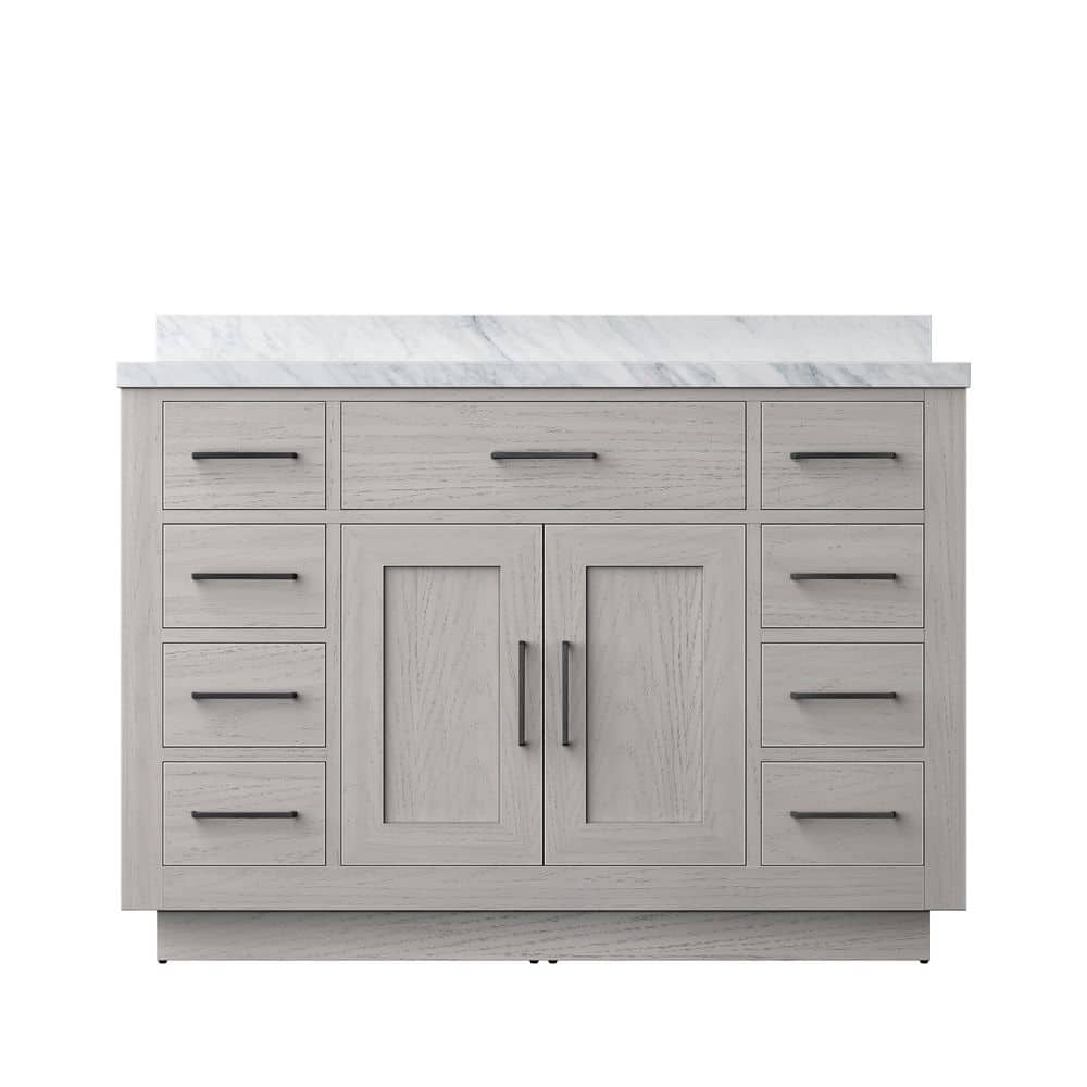 Condor 48 in W x 22 in D White Oak Single Bath Vanity with Carrara Marble Top price history on PriceWatchPro