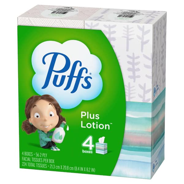 Plus Lotion 2-Ply Facial Tissue Cube Box (224-Tissues, Multi-Pack 3)