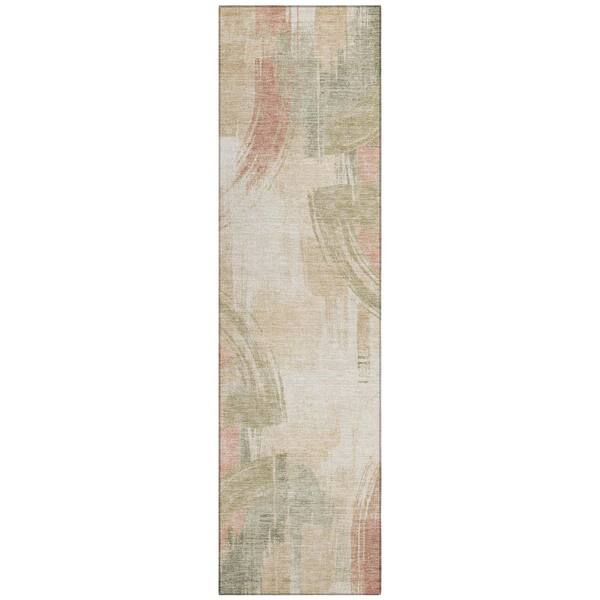 Chantille Machine Washable Indoor/Outdoor Abstract ACN2948 Blush 2 ft. x 7 ft. Runner Rug