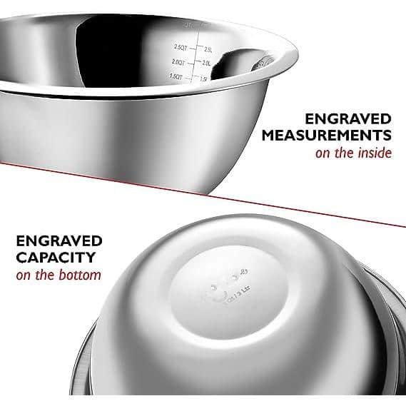 5 Qt Stainless Steel Mixing Bowl, 20-Cup Capacity
