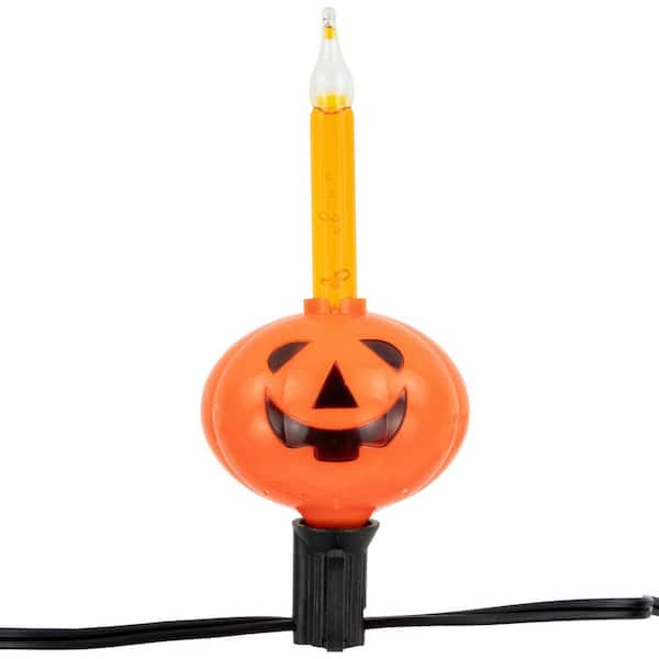 7ft Jack O' Lantern Bubble Halloween String Lights-Black Wire-7ct