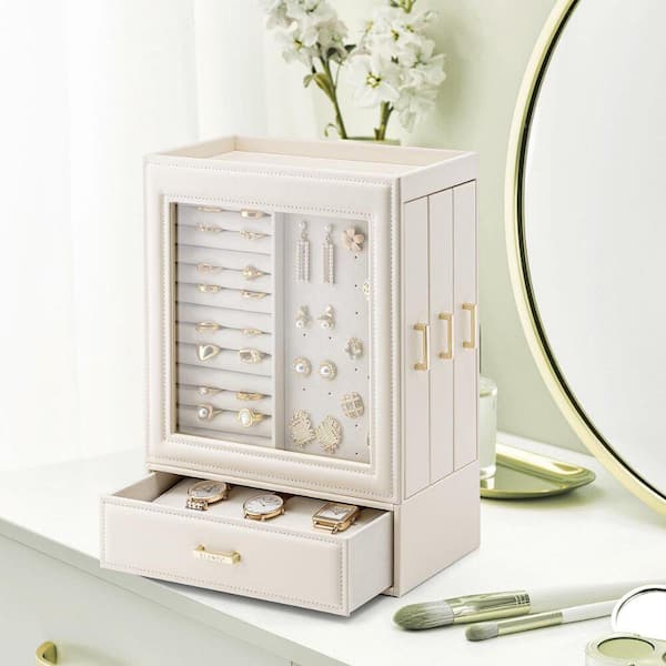 Walnut Wooden 2 Layers Jewelry Box Jewelry Storage Case – Nillishome