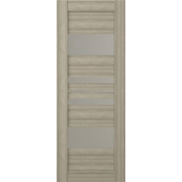 Belldinni Romi 24 in. x 84 in. No Bore Solid Core 2-Lite Frosted Glass Shambor Wood Composite Interior Door Slab