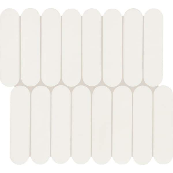 Artefino Element White 12 in. x 13 in. Matte Porcelain Capsule Mosaic Floor and Wall Tile (10 sq. ft./case)