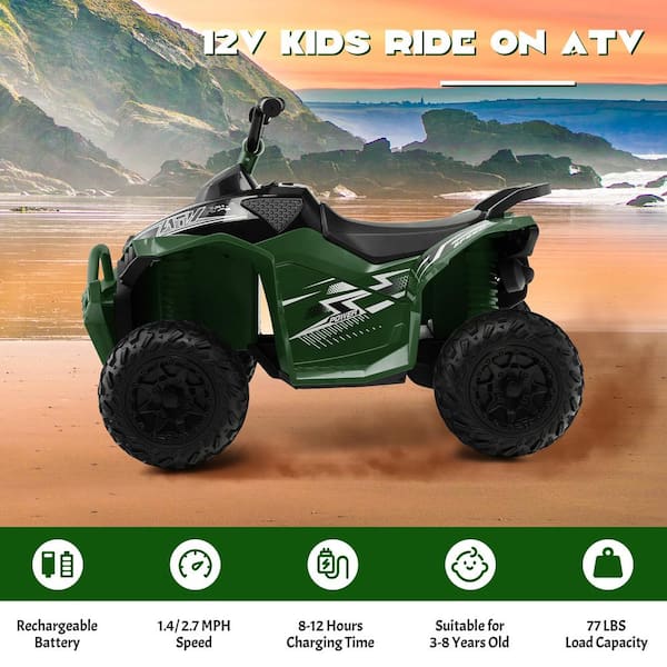 Costway 12-Volt Battery Powered Kids Ride On ATV Electric 4 