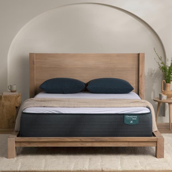 Beautyrest Harmony Hybrid Driftwood Bay Twin Firm 12 in. Standard Profile Mattress Set