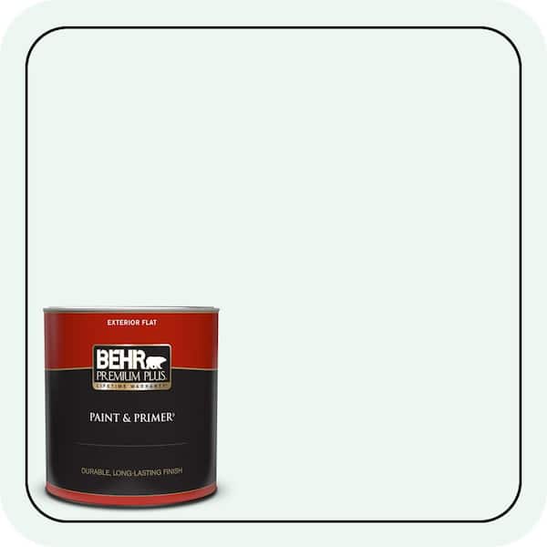 BEHR PREMIUM PLUS 1 Qt. #PPL-15 Icy Wind Flat Exterior Paint & Primer