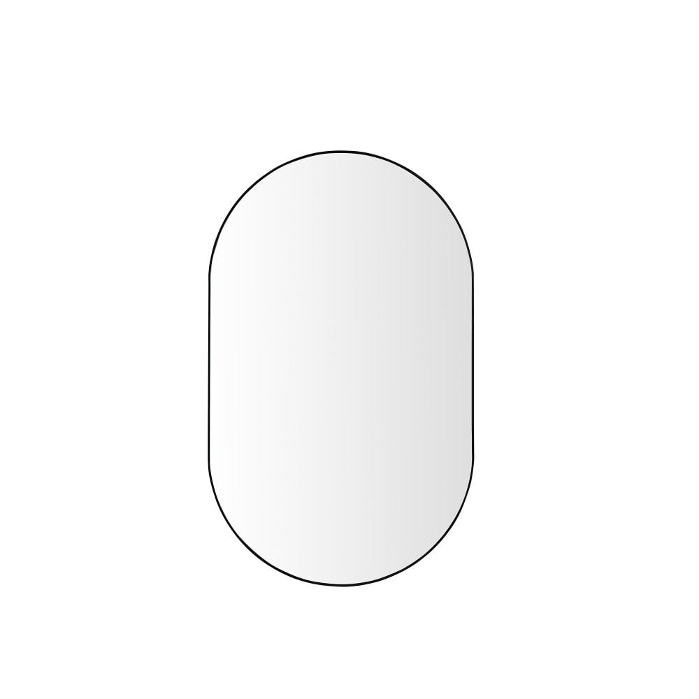 22 in. W x 36 in. H Oval Framed Wall Bathroom Vanity Mirror in Black price history on PriceWatchPro
