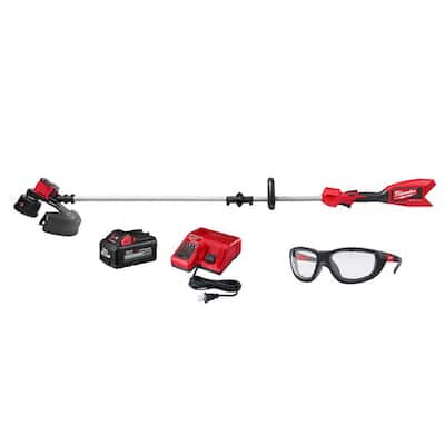 M18 18-Volt Lithium-Ion Brushless Cordless String Trimmer Kit with 6.0Ah Battery, Charger and Performance Safety Glasses