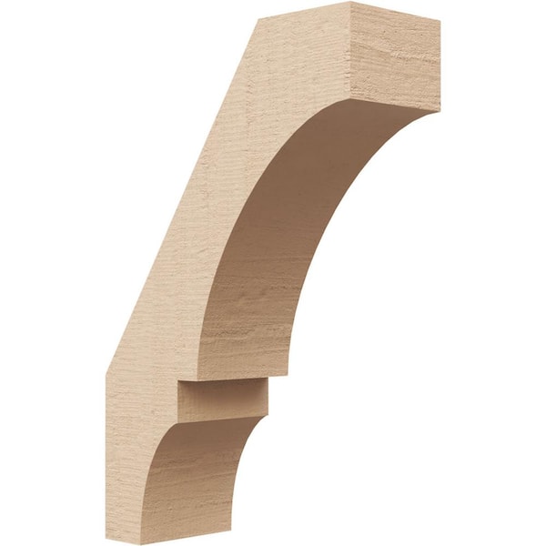 Ekena Millwork 3 in. x 12 in. x 8 in. Balboa Rough Cedar Woodgrain Timberthane Polyurethane Knee Brace, Primed