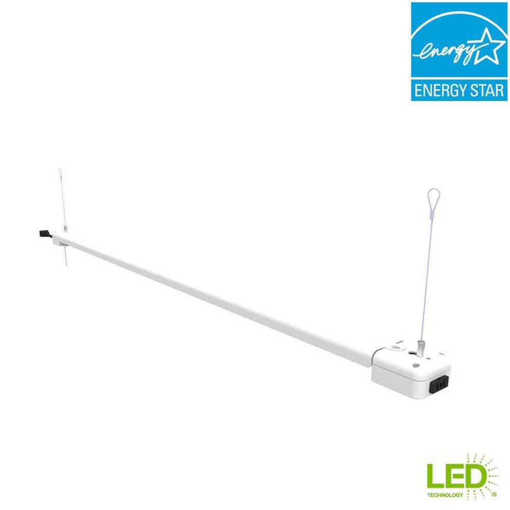 4-Foot White Aluminum LED Utility Shop Light with Pull Chain
