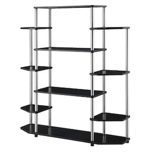 Designs2Go 52.5 in. Black Particle Board 10 Shelf Accent Bookcase