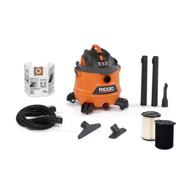RIDGID 14 Gallon 6.0-Peak HP NXT Wet/Dry Shop Vacuum with Fine Dust Filter, Wet Application Filter, Hose and Accessories