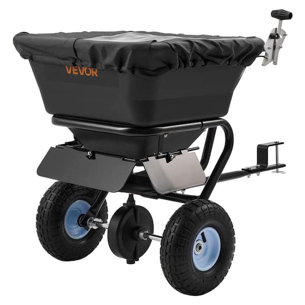 Tow Behind Lawn Spreader, 9.8 ft. Spreading Width, Garden and Lawn Spreader, 85 lbs. Capacity, 10 in. All-Terrain Tires