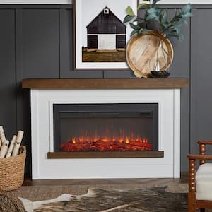 Bernice 67 in. Freestanding Wooden Electric Fireplace in White