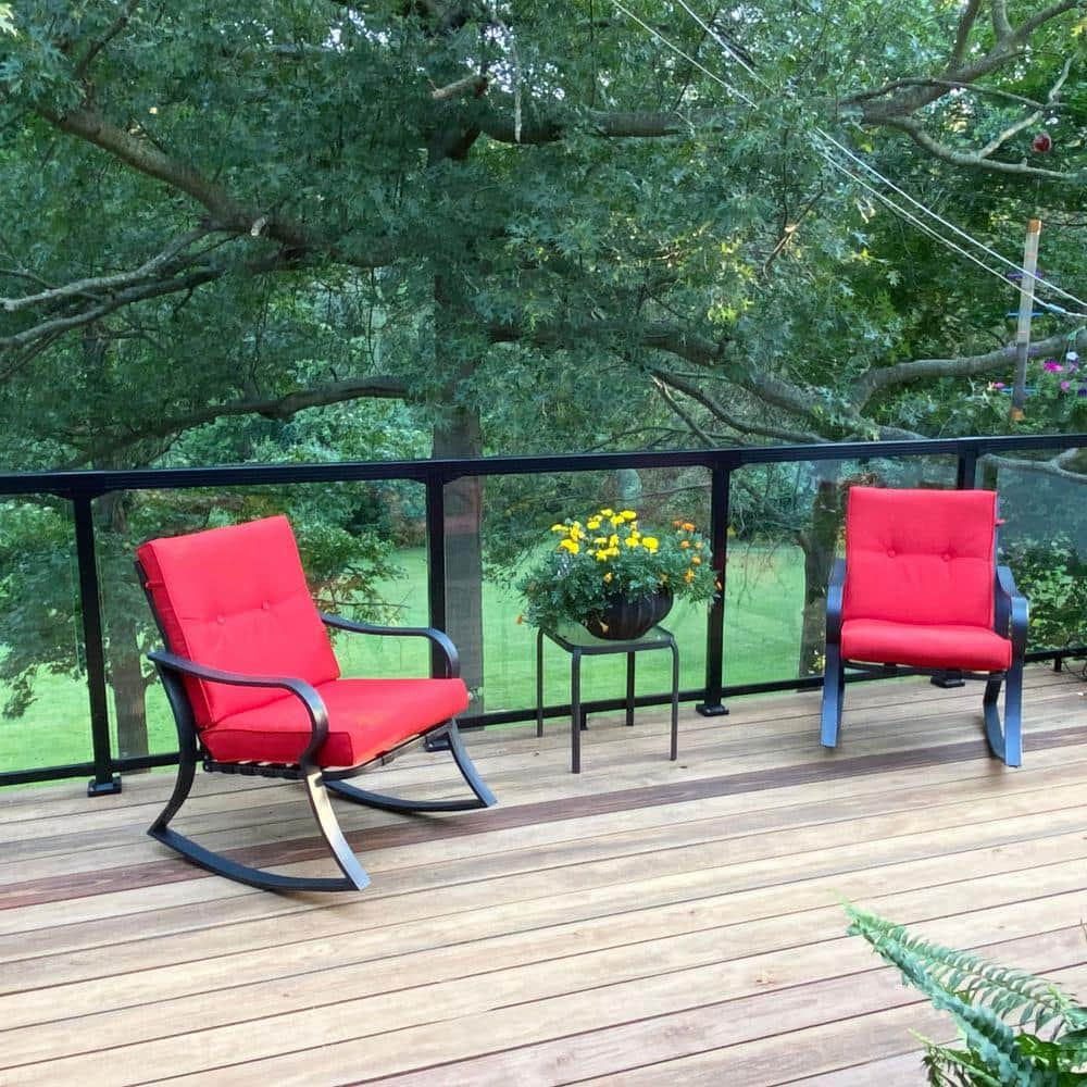 Peak Aluminum Railing 36 in. H x 48 in. W Clear Aluminum Deck Railing ...