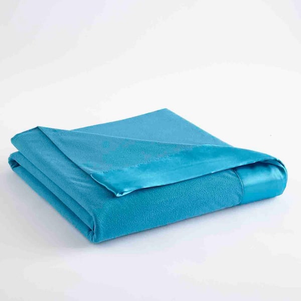 Micro Flannel Micro Flannel All Seasons Lightweight Teal Solid Queen Flat Sheet