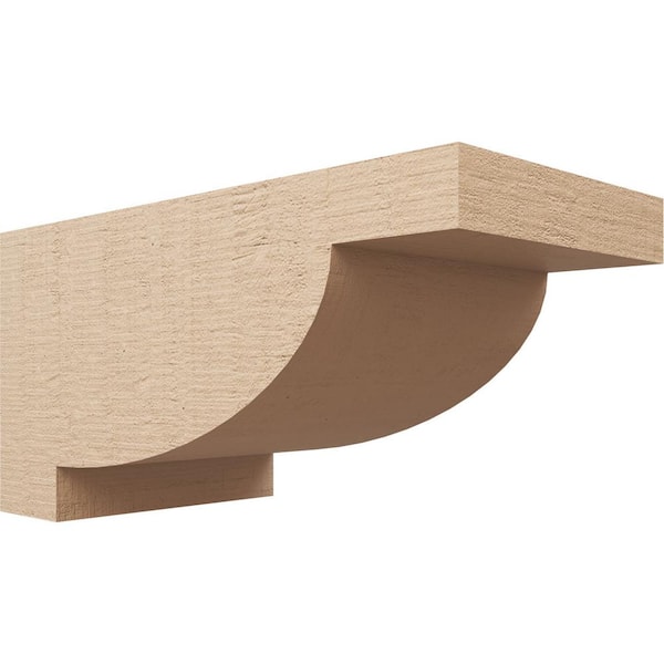Ekena Millwork 12 in. x 12 in. x 24 in. Wide Alpine Rough Cedar Woodgrain TimberThane Corbel, Primed Tan