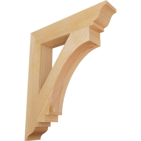 Ekena Millwork 4 in. x 26 in. x 22 in. Douglas Fir Imperial Traditional Rough Sawn Bracket
