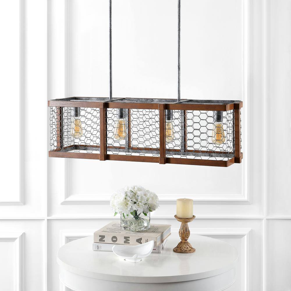 Gaines 34.5" Antique Brown Iron LED Farmhouse Pendant