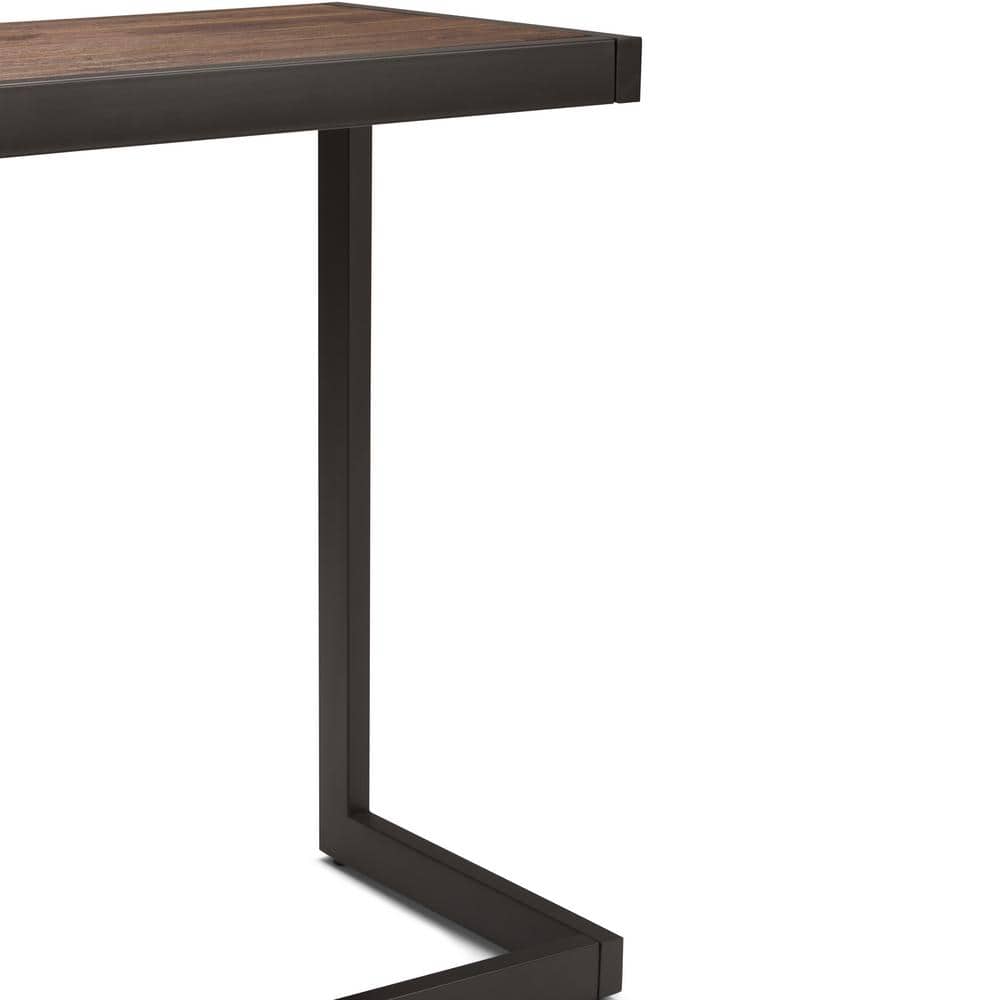 Erina 52" Rustic Natural Aged Brown Solid Acacia & Metal Console Table