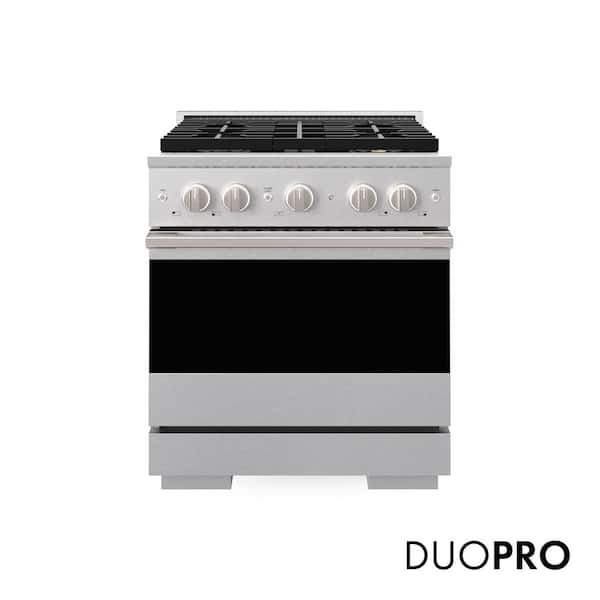 30 in. 4.2 cu. ft. Marino Gas Range with 4 Burner DuoPro Cooktop and Convection Gas Oven in Satin Stainless Steel