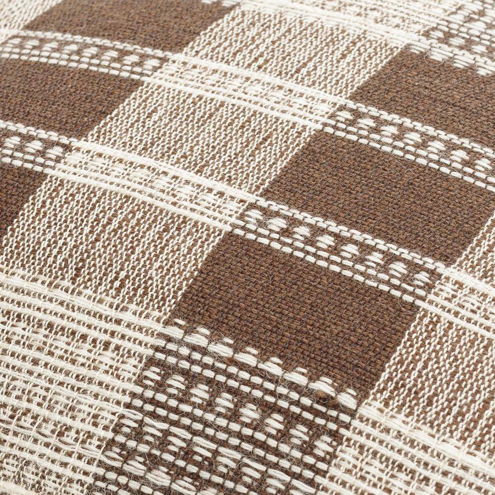 Myrna 22" Square Wool Blend Plaid Throw Pillow