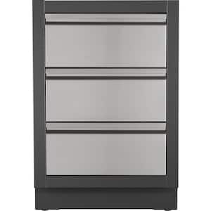 OASIS Powder Coated Steel 24 in. x 24 in. x 35.5 in. Outdoor Kitchen Cabinet