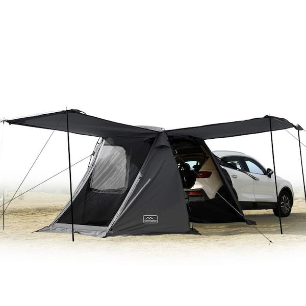 Unbranded SUV Car Tent, Tailgate Shade Awning Tent for Camping, Vehicle Camping Tents Outdoor Travel (Black)