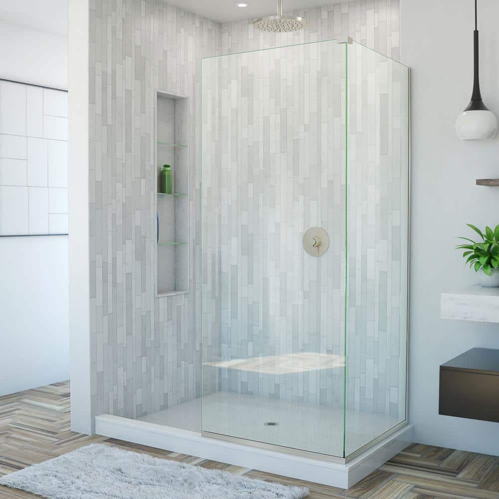 Linea Two 30 in. x 72 in. Semi-Frameless Glass Panels in Brushed Nickels price history on PriceWatchPro