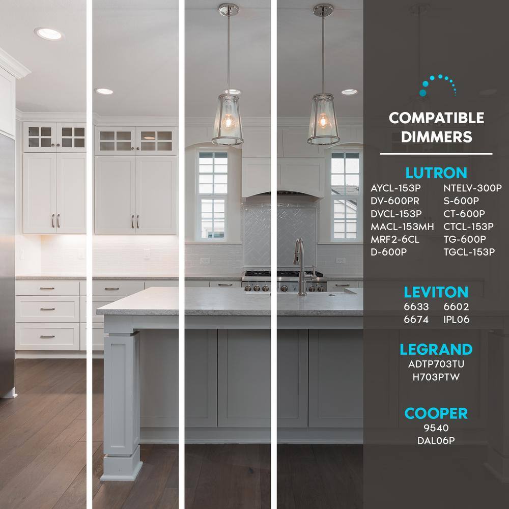 5" Selectable CCT Dimmable LED Recessed Lighting Kit, Energy Star Rated