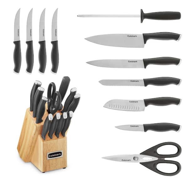 Cuisinart Classic 8pc Colored Stainless Steel Cutlery Set with Acrylic  Block Black - C77-8PMOX