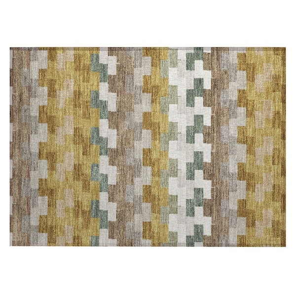 Chantille Machine Washable Indoor/Outdoor Abstract ACN3052 Walnut 2 ft. x 3 ft. Accent Rug