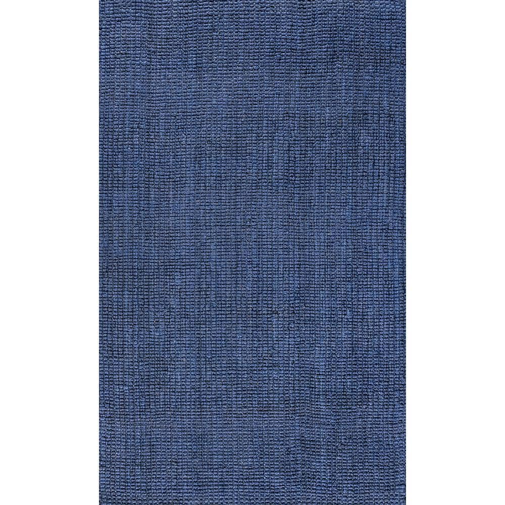 Navy Blue Handwoven Jute Rectangular 3x5 Area Rug
