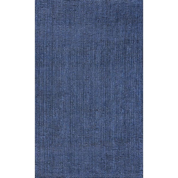 Pata Hand Woven Chunky Jute Navy 6 ft. x 9 ft. Area Rug