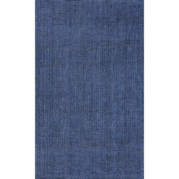 Pata Hand Woven Chunky Jute Navy 9 ft. x 12 ft. Area Rug