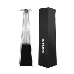 48,000 BTU Quartz Glass Tube Heat-Focusing Black Propane Gas Patio Heater with PVC Protect Cover