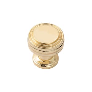 1.19 in. (30.3 mm.) Diameter 0 in. Center Polished Gold Zinc Drawer Pull