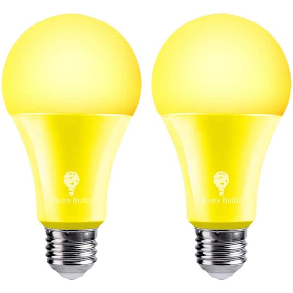 BLUEX BULBS 120-Watt Equivalent A21 Decorative Indoor/Outdoor LED Light Bulb in Yellow (2-Pack)