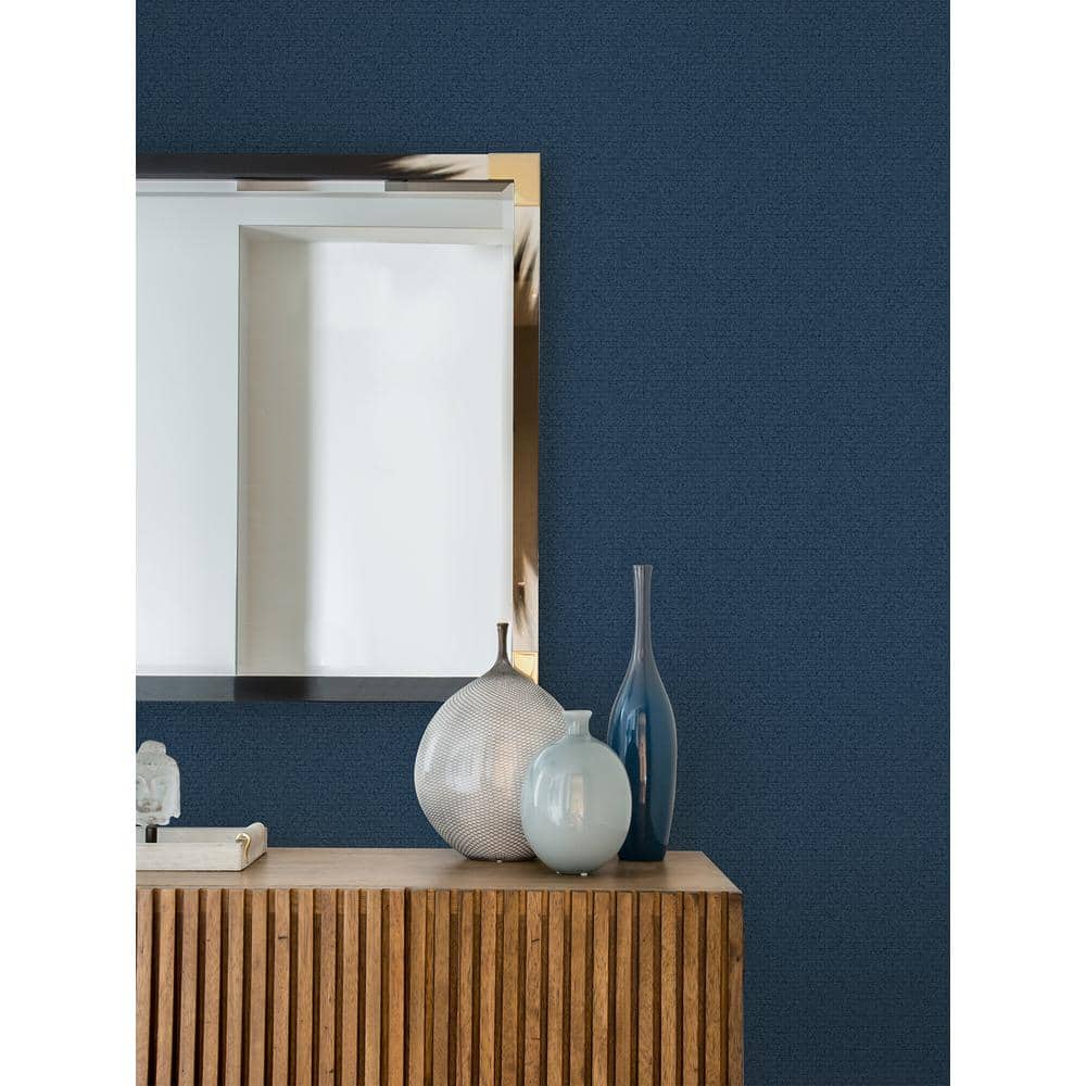 Navy Geometric Plaster-Like Textured Wallpaper