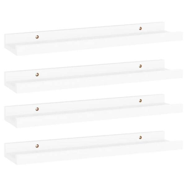 Cubilan 3.5 in. x 15.7 in. x 1.2 in. 4 pcs White MDF Floating Decorative Wall Shelves
